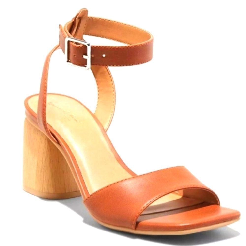 Ladies Brown Chunky Block Heels